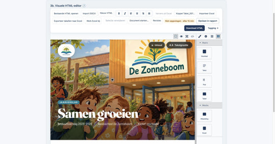 OCW iXBRL rapportage – visuele HTML-editor met Excel-koppeling voor tabellen